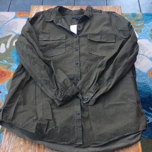 Banana Republic army green button down shirt